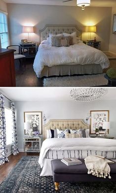 Bedroom Makeover Before And After, Small Bedroom Makeover, Hunted Interior, Beautiful Bedrooms Master, Bedroom Renovation, One Room Challenge, Room Challenge, Home Modern, Room Remodeling