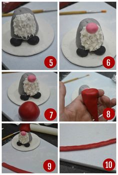 the steps to make a santa clause cake