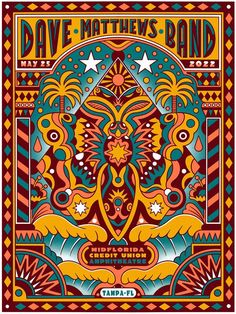 a concert poster for the band's upcoming album, dave mathews band