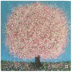 a painting of a tree with lots of sprinkles on it