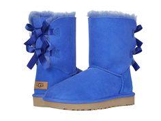 UGG Bailey Bow II Women's Boots Deep Periwinkle Blue Winter Boots For Outdoor Activities, Blue Winter Boots For Outdoor, Blue Insulated Winter Boots, Casual Insulated Blue Boots, Blue Winter Waterproof Boots With Round Toe, Blue Waterproof Boots With Round Toe For Winter, Blue Round Toe Waterproof Boots For Winter, Platform Ugg Outfit, Fye Shoes