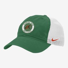 The Rattlers hold a unique place within the cultural fabric and tapestry of FAMU, personifying the promise of representation for generations to come. Honor your school and top off your look with this trucker hat. Casual Nike Trucker Hat For Sports Events, Casual Nike Trucker Hat For Sports, Nike Casual Trucker Hat For Sports Events, Nike Hat With Embroidered Logo And Curved Brim, Nike Casual Trucker Hat With Curved Brim, Nike Adjustable Hat For Fan Gear, Casual Nike Snapback Trucker Hat, Nike Casual Snapback Trucker Hat, Nike Adjustable Trucker Hat