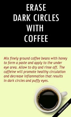 Coffee Eye Mask, Beauty Life Hacks, Dark Circle, Beauty Therapy, Beauty Diy, Beauty Remedies, Puffy Eyes, Beauty Recipe