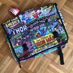 Marvel Comic Book Collage Messenger Bag Brand New ***Note: Flap Has Velcro And Snap Strap Closure - Velcro Is Ok, One Strap Closure Is Missing. See Pics For Details.*** Messenger Satchel Laptop Book Shoulder Bag With Multiple Pockets And Velcro And Strap And Buckle Closure. 16" X 3" X 12" Multiple Storage Areas - See Pics. Smoke Free, Pet Free Home. Questions? Leave A Message Themed Multicolor School Bag, Themed Multicolor Travel Bag, Themed Multicolor Rectangular Bag, Retro School Bag With Zipper Pouch, Black Bag For Daily Use, Themed Travel Bag With Case Included, Themed Rectangular Bags For Daily Use, Themed Red Travel Bag, Comic Book Collage