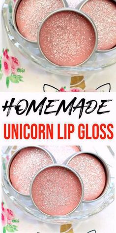 the homemade unicorn lip glosses are so pretty and easy to use for your lips