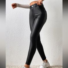 Polyester Xs= 2 S=4 M=6 L=8/10 Xl=12 Leather Jeggings, Houndstooth Leggings, Pants High Waisted, Suede Pants, Floral Print Pants, Black Vegan, Velvet Pants, Denim Leggings, Faux Leather Leggings