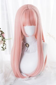 SKU: LIN01881 Fabric: High-temperature Silk Style types: Sweet Lolita Length: 54cm Season: Spring, Summer, Autumn, Winter Include: Wig*1 (Any of the accessory is not included.) Girl Adventure, Hime Cut, Style Types, Spring Summer Autumn Winter, Silk Style, Pink Wig, Amazing Hair, Long Straight Hair, Sweet Lolita