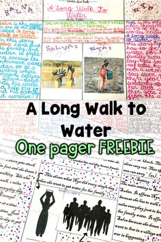 a long walk to water one pager freebie