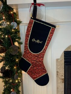 Christmas Cockpit Crown stockings are made from upcycled Crown Royal bags and new materials. In addition to the main stocking compartment, the Crown bag functions as an extra hiding spot for a special little gift. Hear the whisky lover in your life mean it when they say thanks! Each stocking is unique and listed separately. There is only 1 of each - don't wait! Crown Royal Blanket Diy, Crown Royal Bag Purse, Crown Royal Bag Blanket, Crown Royal Bags Quilt Blanket, Crown Royal Whiskey, Crown Royal Quilt, Crown Royal Bags, Hiding Spots, Royal Red