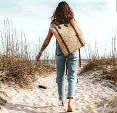 50 % OFF Straw Beach Bag With Leather Strap Straw Backpack - Etsy Hipster Backpack, French Basket, Beach Backpack, French Market Basket, Custom Beach Bags, Boho Backpack, Eco Friendly Shopping Bags, Braided Bag, French Baskets