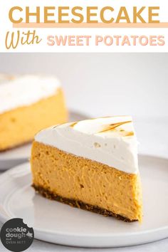 Cheesecake with Sweet Potatoes is the ultimate fall dessert, combining creamy cheesecake with the warm, spiced flavors of sweet potato pie. Perfect for Thanksgiving or holiday gatherings, it’s a show-stopping dessert that will impress your family and friends. Topped with whipped cream or pecans, this rich and flavorful cheesecake is a must-try! Sweet Potato Cheesecake Recipe, Recipe With Marshmallows, Amazing Pies, Marshmallow Topping, Sweet Potato Cheesecake, Homemade Shortbread, Carrot Cake Bars, Fun Thanksgiving Desserts, Homemade Marshmallow