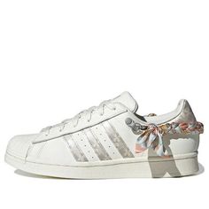 (WMNS) adidas originals Superstar 'White Tea Beige' H03726 (SNKR/Cozy/Skate/Women's/Low Top/Wear-resistant) Spring Adidas Sneakers, Adidas Lace-up Skate Shoes For Spring, Trendy White Adidas Sneakers, White Skate Shoes For Summer Streetwear, Cream Sneakers For Summer Streetwear, White Adidas Sneakers For Spring, Spring Adidas Lace-up Skate Shoes, Adidas Skate Shoes For Sports In Spring, Adidas Skate Shoes For Spring Sports