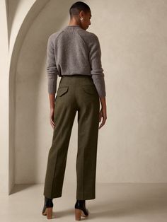 The art of dressing made easy.  Inspired by vintage designs, the Nessa Straight Pant is contemporary by nature with a modern fit with thoughtful touches from our past, like suspender buttons on a high-waisted silhouette of luxurious wool blend.  HIGH Tailored Fall Bottoms With Pockets, Tailored Bottoms With Pockets For Fall, Wool Bottoms With Tapered Leg For Fall, High-waisted Wool Pants For Fall, Fall High-waisted Wool Pants, Wool Dress Pants With Pockets For Fall, Tailored Pants With Welt Pockets For Fall, Chic Wool Dress Pants With Pockets, Tailored Wool Bottoms For Fall