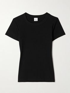 Shop LESET Kelly ribbed cotton-blend jersey T-shirt, Explore the latest LESET women's collection today on NET A PORTER Fitted Basic Ribbed T-shirt, Everyday Ribbed Crew Neck T-shirt, Cotton Crew Neck Top With Ribbing, Black Ribbed Cotton Top, Basic Everyday Ribbed T-shirt, Basic Ribbed Everyday T-shirt, Basic Cotton Tops With Ribbing, Ribbed Relaxed Fit Basic T-shirt, Black Ribbed Crew Neck Top