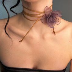 Handmade Phantom Flower Choker/necklace Made Out of Organza in - Etsy Flower Choker Necklace, Flower Choker, Chocker Necklace, Denim Corset, Handmade Lace, Lace Up Sandals, Choker Necklaces, Jewelry Inspo, Mode Vintage