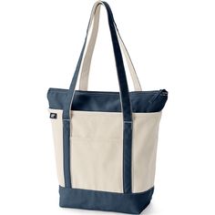 A reliable bag just makes life easier. Something strong well-made and roomy will come in handy when you're heading to the library going to pilates class or just shopping for groceries on the weekend. Enter the Lands' End Canvas Tote Bag. Made from pure cotton this zippered bag will last through all of life's adventures. It can hold up to 500 pounds - we've tested it to make sure - so it can easily handle your water bottle jacket and books. The water-repellent base and trim won't get soggy if you School Shoulder Bag With Reinforced Canvas Handles, Practical Canvas School Bag With Reinforced Handles, Practical School Canvas Bag With Reinforced Handles, Practical Shoulder Bag With Reinforced Handles For School, Functional Canvas Bag For School With Reinforced Handles, Functional Canvas Bag With Reinforced Handles For School, Practical School Shoulder Bag With Reinforced Handles, Functional Canvas Bag With Reinforced Handles For Daily Use, Functional Canvas Bag With Reinforced Handles