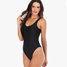 Yelaivp Women's Retro Scoop Neck Padded One Piece Swimsuit High Cut Low Back Bathing Suits Bodysuit Purchased On Amazon. Then Got Pregnant, Never Got To Wear. Smoke Free Home Black Scoop Neck Bodysuit For Summer, Sleeveless Black Bodysuit For Pool, Black Scoop Neck Tankini For Poolside, Black Scoop Neck Tankini For Beachwear, Black One-piece Leotard For Summer, Casual Black Bodysuit For Pool, Black Scoop Neck Bodysuit For Pool, Black Scoop Neck Swimwear For Beach Season, Black Bodysuit For Beach Season