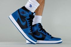 Air Jordan 1 High OG "Dark Marina Blue" Jordan 1 Royal, Marina Blue, Jordan 1 High Og, Air Jordan Sneakers, Air Jordan 1 High, Jordan 1 High, Sneakers Online, Michael Jordan, Blue Hues