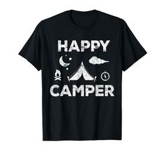 PRICES MAY VARY. Perfect Gift Idea for Men, Women and Kids who love to camp or hike - Happy Camper Shirt. Funny gift for dad, brother, husband, boyfriend, son, daughter, youth, baby, child, uncle, girlfriend, sister, mom, mother, friends, family on Birthday / Christmas Day Retro Graphic Happy Camper TShirt. Add this tee to your collection of camping, hiking, backpacking and trekking accessories (rv matching outfit, mug, hat, pajamas, pillow, tent, flag and other stuff). Lightweight, Classic fit, Happy Camper Tshirt, Camper Tshirt, Cute Arrow, Happy Camper Shirt, Camper Camping, Camping Camper, Funny Camping, Hiking Backpacking, Camping Lovers