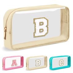 PRICES MAY VARY. 【Personalized Gift】This personalized embroidered glitter monogram makeup bag is available in 26 monogram styles. Perfect as a gift for daughters, granddaughters, girlfriends and best friends on special occasions like Valentine's Day, Christmas, anniversaries or birthdays. No one can resist such a stylish bag! 【Chenille Letter Patch Bag】Preppy initial makeup bag with professionally sewn chenille letter patches. You don't have to worry about them falling off. With its waterproof n Preppy Luggage, Clear Makeup Bag, Preppy Travel, Glasses Storage, Travel Skincare, Christmas Gifts For Teen Girls, Clear Makeup, Clear Makeup Bags, Organization Products