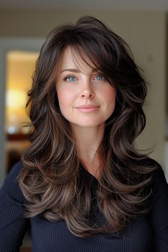 Embrace boho chic with long, flowing curtain bangs that add a bohemian flair to your straight hair look. Beachwaver Hairstyles, Butterfly Haircut, Tousled Bob, Haircuts For Medium Hair, Long Brown Hair, Long Hair With Bangs, Long Layered Hair, Haircuts For Long Hair