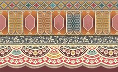 an ornate border with different colors and patterns