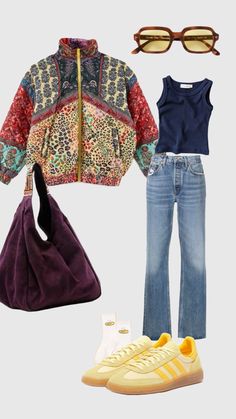 Casual Outfit For Concert, East Coast Street Style, Changing Your Wardrobe Style, Timeless Eclectic Fashion, Fall 2024 Inspiration, Outfits For Round Face, Going Into Fall Outfits, Blue On Denim Outfit, Spring Outfits Colourful