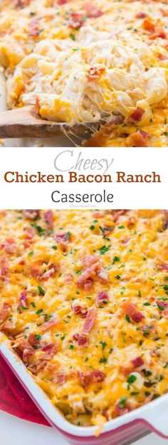 cheesy chicken bacon ranch casserole is an easy and delicious side dish