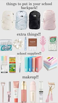 Highschool Bag Checklist, Essential School Bag, Stuff To Put In Your Backpack, Back Packing Essentials For School, Things To Take To School, Things To Put In Your Backpack, What In My Bag School, Pencil Cases Aesthetic, School Stuff Aesthetic