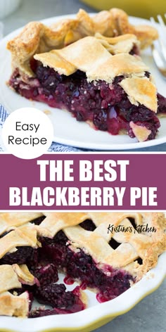 homemade blackberry pie with text overlay