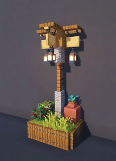 an image of a small tree made out of lego blocks with lights on it's branches