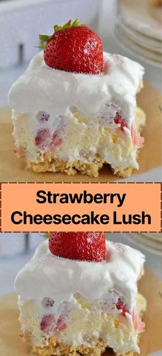 strawberry cheesecake lush is an easy dessert recipe that's ready to be eaten