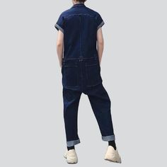 Welcome to the 2023 Spring-Summer Collection! Step up your street style with our one-of-a-kind navy denim overalls ââ‚?designed with dark wash. baggy fit. and button closure features to make a bold statement.Why Our Navy Denim Overalls Are a Must-Have Dark Wash for a Timeless Look: Make a statement with this shade of navy blue ââ‚?perfect for a night out or a day in the park. Baggy Fit for Comfort: Get the perfect fit with this relaxed silhouette ââ‚?designed to keep you comfortable all day long Casual Dark Wash Denim Jumpsuit With Side Pockets, Utility Style Denim Jumpsuit With Relaxed Fit, Utility Denim Jumpsuit With Short Sleeve And Relaxed Fit, Summer Utility Relaxed Fit Jeans, Casual Dark Wash Denim Shortalls, Short Sleeve Relaxed Fit Denim Jumpsuit, Relaxed Fit Short Sleeve Denim Jumpsuit, Summer Rigid Denim Jeans With Pockets, Casual Denim Straight Leg Shortalls