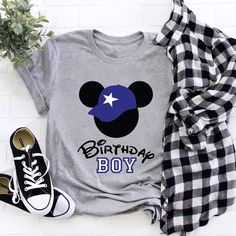 Disney Birthday Boy Shirt Disney 5th Birthday, Birthday Disney Shirt, Disney Happy New Year, Iconic Disney Characters, Disney Princess Half Marathon, Birthday Boy Shirt, Princess Half Marathon, Disney Birthday, Birthday Boy Shirts