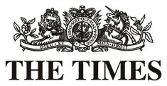 the times logo is shown in black and white