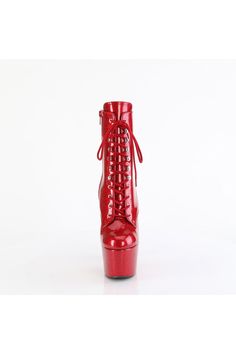 7" Heel, 2 3/4" Platform Lace-Front Ankle Boot, Side Zipper - Fit Guide: True to Size - Heel: 7" Heel, 2 3/4" Platform - Brand: Pleaser - Country of Origin: Imported Japan Woman, 9 And 10, Lace Front, Side Zipper, Ankle Boot, Zipper, Boots, Lace, Red