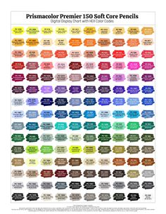 an image of the color code for each product in this chart, which includes different colors and