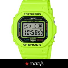 in stock G Shock Men, Yellow Resin, Lightning Flash, G Force, Elapsed Time, G Shock Watches, Led Backlight, Countdown Timer, Casio G Shock