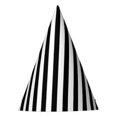 a black and white striped party hat