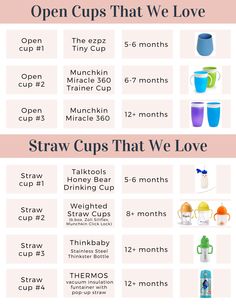 an info sheet with the instructions for how to use straw cups that we love on it