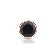 This dazzling bezel-set black round diamond single stud for men makes a stylish statement. This 14k rose gold stud earring sparkles with a total weight of 0.50 ct. and is available with push back clasp. Studs For Men, Black Diamond Pendant, Black Diamond Studs, Halo Diamond Earrings, Solitaire Diamond Pendant, Black Diamond Earrings, Colored Diamond Rings, Rose Gold Earrings Studs, Rose Gold Studs