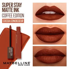 Maybelline Swatches, Maybelline Matte Lipstick, Red Orange Lipstick, Perfect Lipstick Shade, Makeup Over 40, Arabic Makeup, Orange Lipstick, Perfect Lipstick