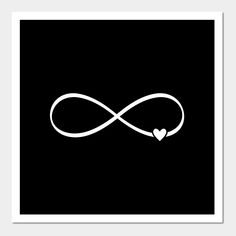 a black and white photo with a heart in the shape of an infinite love knot