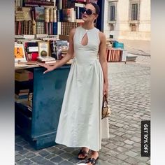 Brand New With Tags. Never Worn. Long Dress With Cut Out Detail, Zip Closure. Natural, Off White Linen Color. Cutout Style, Cream Dress, Dress Brands, Cotton Linen, Linen Blend, Dress Length, Long Dress, Party Dress, Midi Dress