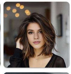 Short Framing Pieces Hair, Hair Colour Ideas For Brunettes Caramel Highlights Medium Lengths, Lightly Layered Bob, Shoulder Length Short Layers, Hair Lowlights For Brown Hair, Bob Medium Haircut, Dark Brown Bob With Highlights, Medium Bob Haircut With Layers, Flat Hair Haircuts