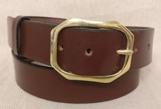 "Handmade Sedgwick English Bridle Leather belt - hand-stitched - Solid Brass Buckle - Choice of 9 colours - Premium Leather Belt. Width 1.5\" (38mm) Select your size from the menu, please look at image 5 for instructions to get your correct size, the options are not your waist size. Your belt will be made to order just for you, all edges are rounded, dyed and burnished by hand. The solid brass buckle is hand stitched with strong Ritza 25 tiger thread. All belts are handmade and will take about 3 Cardiff Wales, Custom Signature, English Bridle, Handmade Leather Belt, Leather Cuts, Gifts For My Boyfriend, Heritage Collection, Brass Buckle, Guitar Strap