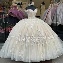 lovingdress on Storenvy Debutante Gowns, Dress For 15, Champagne Quinceanera Dresses, Quinceanera Themes Dresses, Prom Dresses Off The Shoulder, Quinceñera Dresses, Matching Jewellery, Robes D'occasion, Pretty Quinceanera Dresses