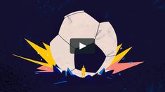 a soccer ball is surrounded by lightning and stars