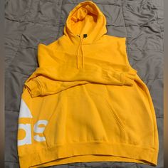 Never Worn But Tags Have Been Removed. Very Stylish Take On This Adidas Hoodie. Oversized Yellow Sweatshirt With Letter Print, Oversized Yellow Casual Sweatshirt, Yellow Streetwear Sweatshirt, Oversized Yellow Hoodie Sweatshirt, Oversized Yellow Hooded Hoodie, Yellow Hoodie For Streetwear, Yellow Athleisure Hoodie For Streetwear, Oversized Yellow Hoodie For Streetwear, Oversized Yellow Cotton Hoodie