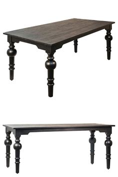 Manny French Country Black Mango Wood Rectangular Dining Table - 72"W Wood Rectangular Dining Table, Curiosity Shop, Kathy Kuo Home, Rectangular Dining Table, Mango Wood, Dining Tables, Unique Decor, French Country, Mango